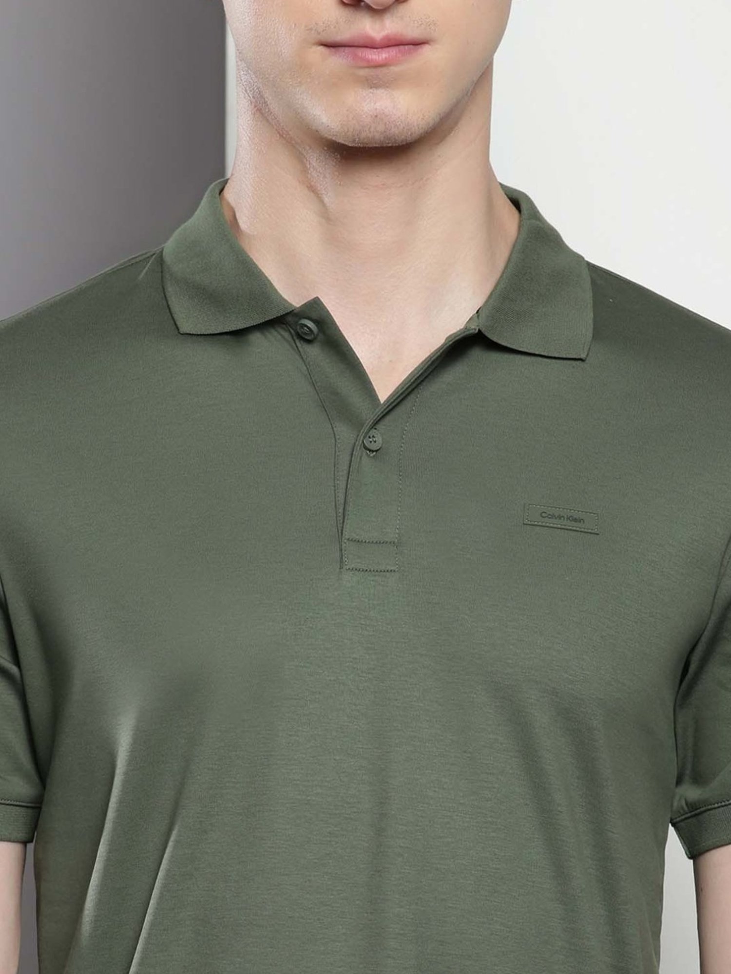 Calvin Klein Thyme Cotton Slim Fit Polo T-Shirt