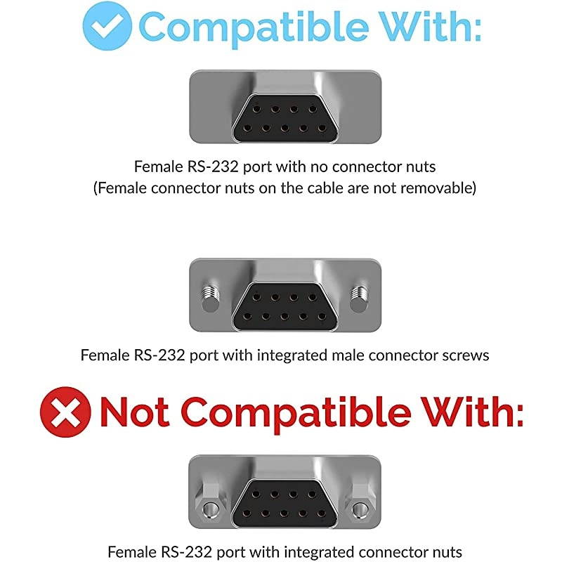 USB 20 to Serial 9Pin DB9 RS232 Converter Cable Prolific Chipset HEXNUTS Windows 108187VISTAXP Mac OS X 106 and Above 25 Feet CBDB9P