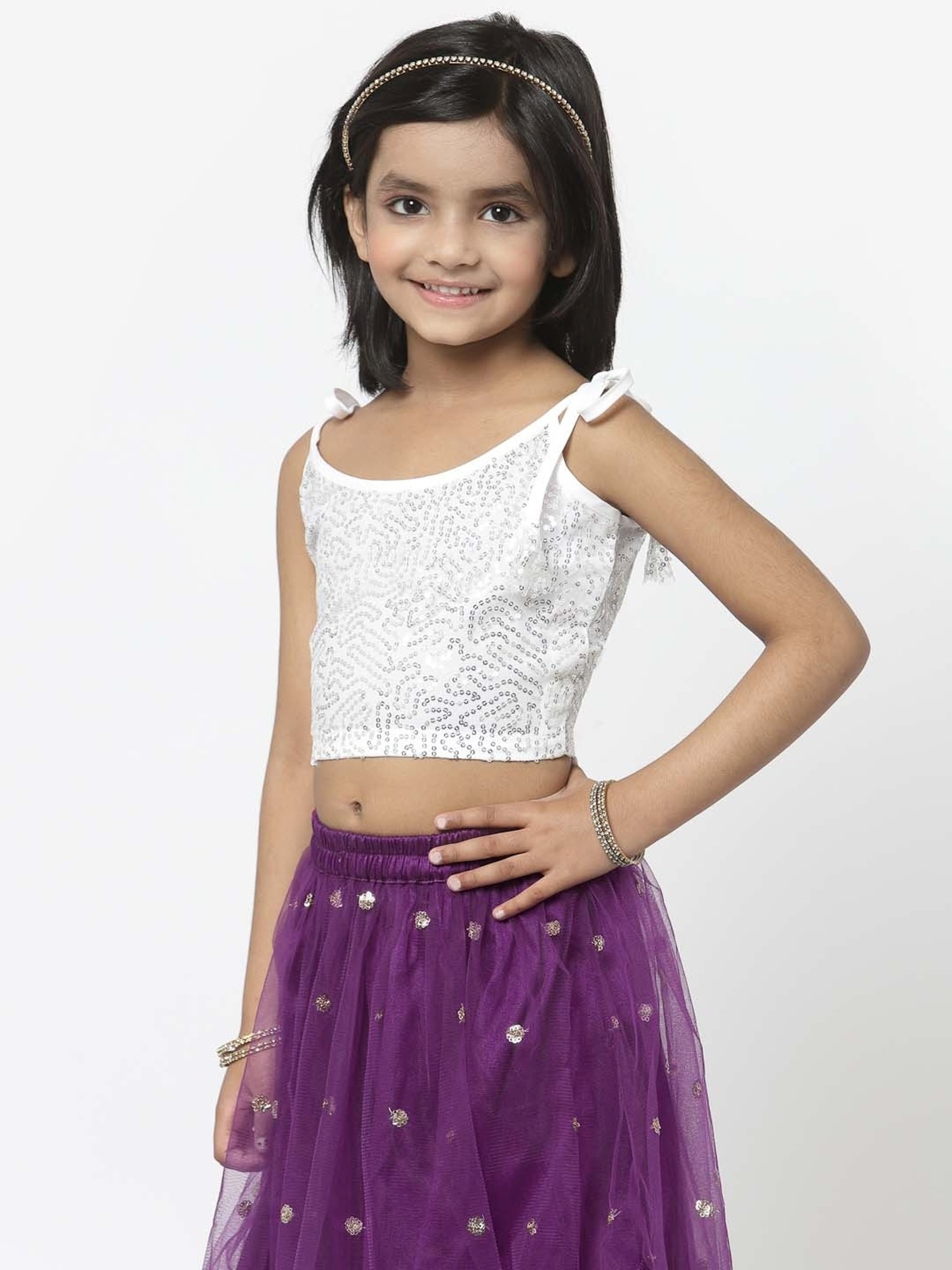 studiorasa Kids White Sequence Top