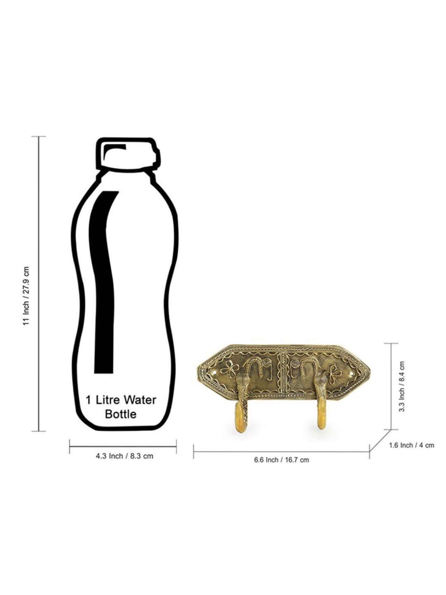 ExclusiveLane 'Tribal Elephanta Hooks' Brass Wall Cloth & Towel Hanger Handmade in Dhokra Art