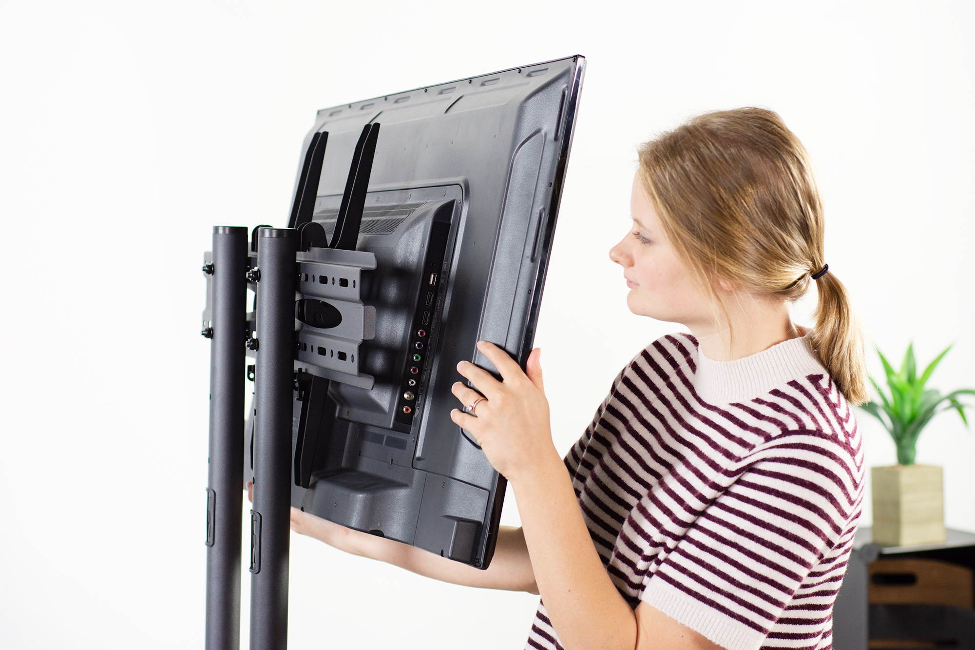 VIVO Mobile TV Cart for 37" to 70" LCD LED Plasma Flat Panel Screens | Rolling TV Stand with Wheels (STAND-TV01B)