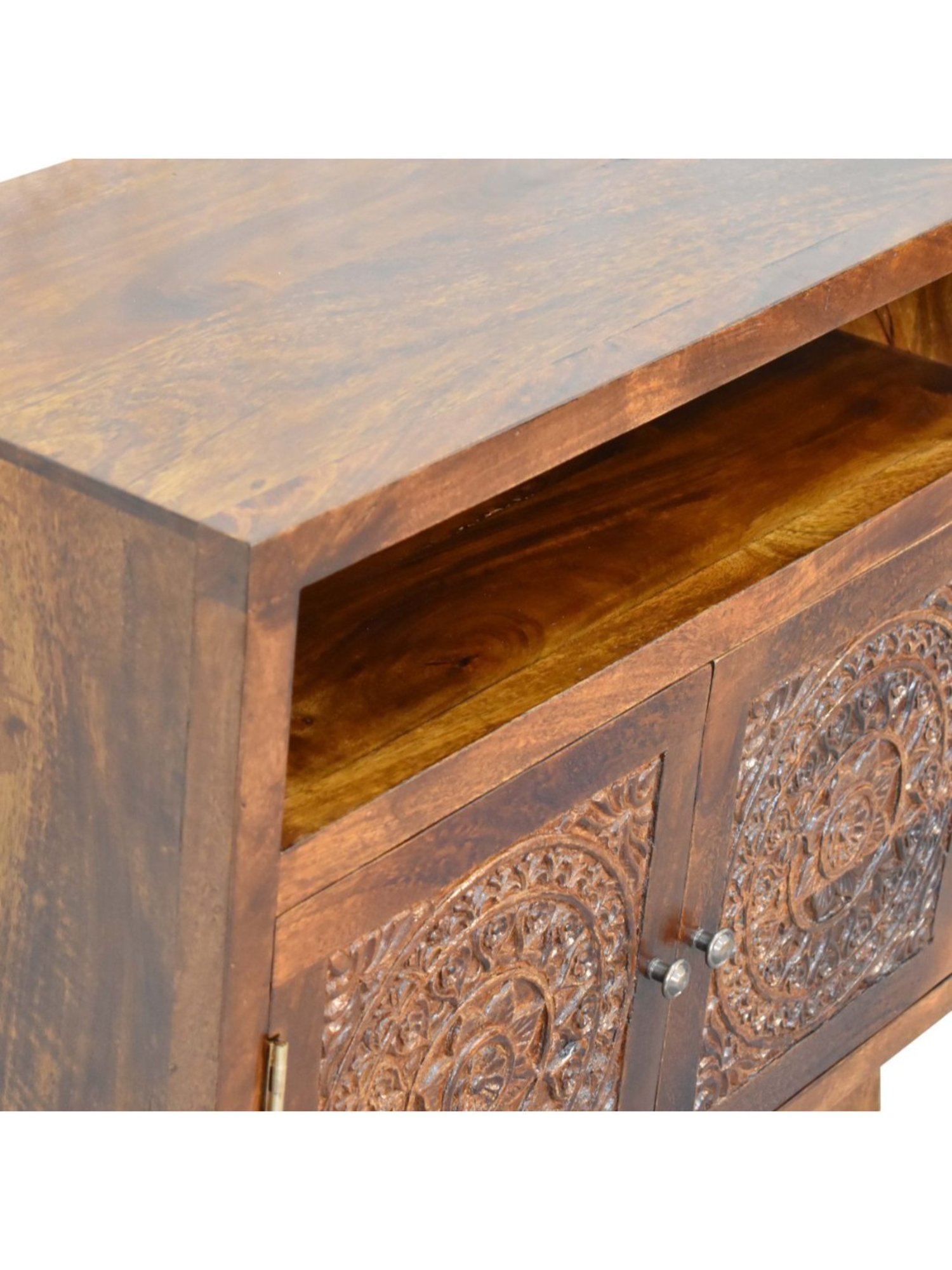 Artisan Furniture Tova Open Shelf Brown Wood Cabinet