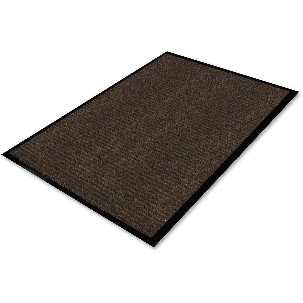 Genuine Joe Dual Rib Indoor Mat f/Hard Surface 3'x5' Chocolate 02400