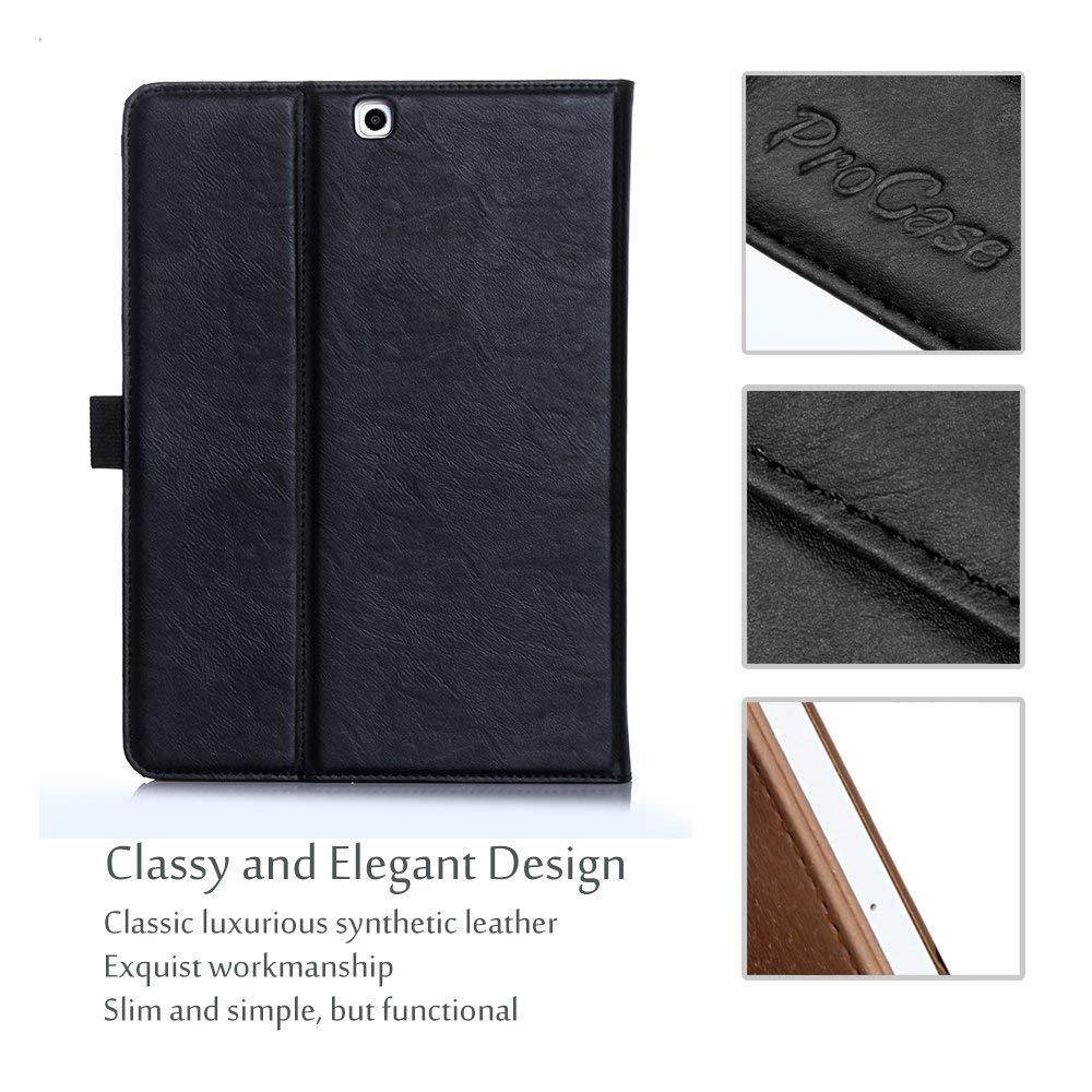 ProCase Samsung Galaxy Tab S2 9.7 Case - Leather Stand Folio Case Cover for Galaxy Tab S2 Tablet (9.7 inch, SM-T810 T815 T813) -Black