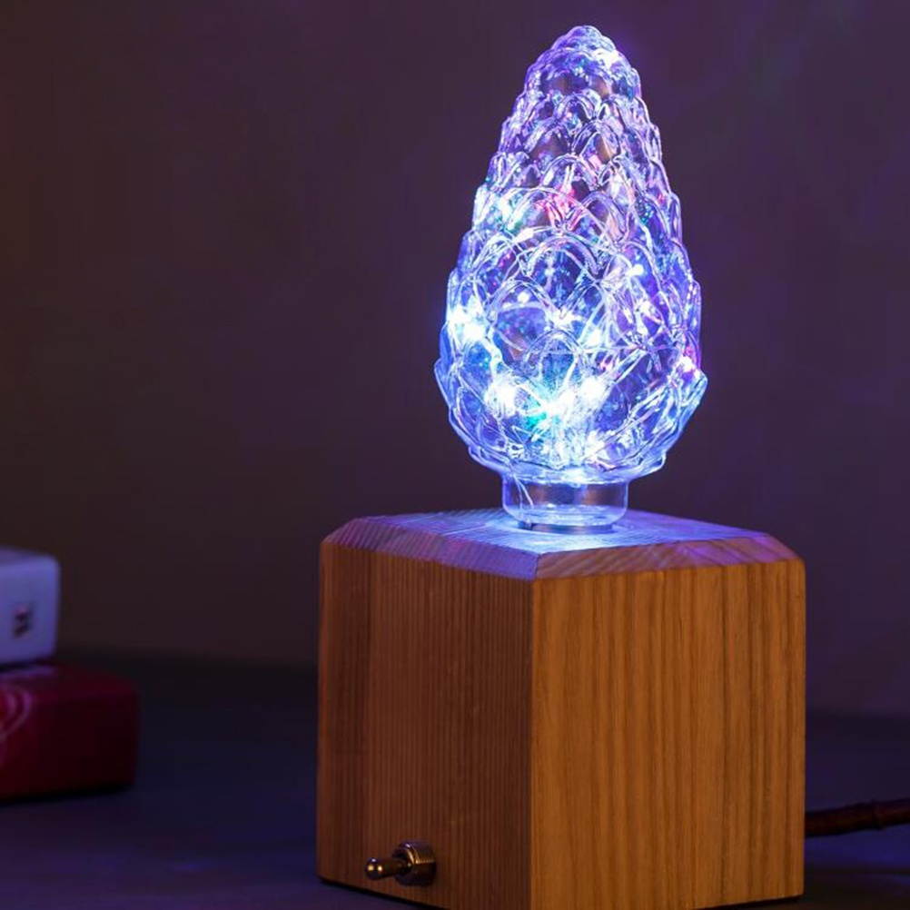 Light Bulb RGB Flashing LED Light Bulbs E27 3w LED Lamp String Lights for Bar Cafes Bathroom Bedroom Living Room (Pine Cone)
