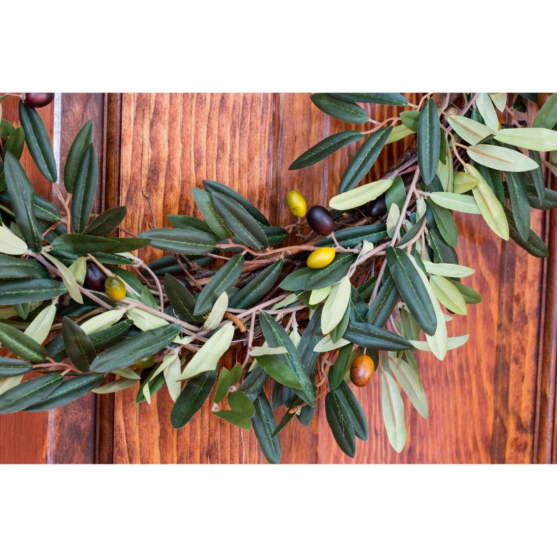 20" Artificial Olive Wreath - Nearly Natural