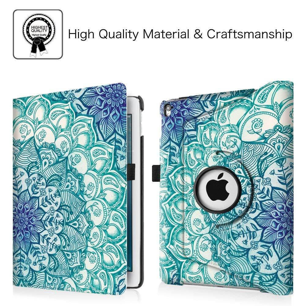 Fintie iPad Pro 9.7 Case - 360 Degree Rotating Stand Case with Smart Protective Cover Auto Sleep/Wake Feature for Apple iPad Pro 9.7 Inch (2016 Version), Emerald Illusions