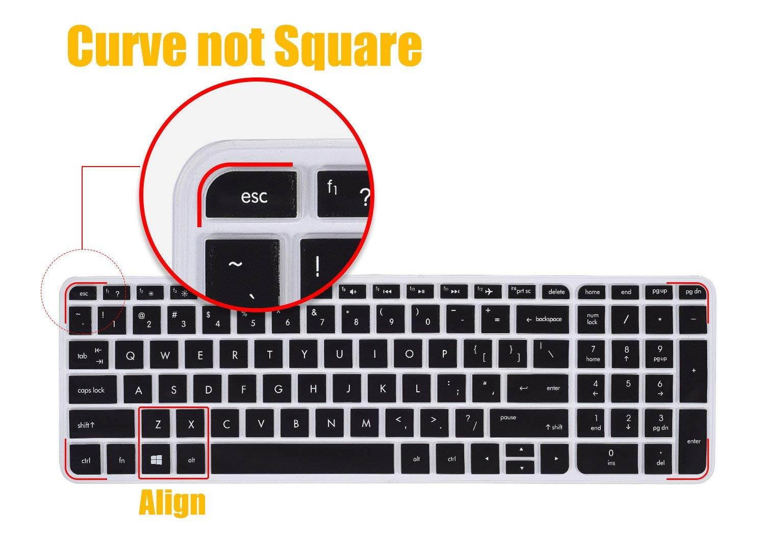 Keyboard Cover for HP Pavilion 17 17t, HP OMEN 17, HP ENVY 17 17t, HP ENVY m7-n m7-u 17t-n 17-s, 17.3" HP Laptop Keyboard Protective Skin, Black