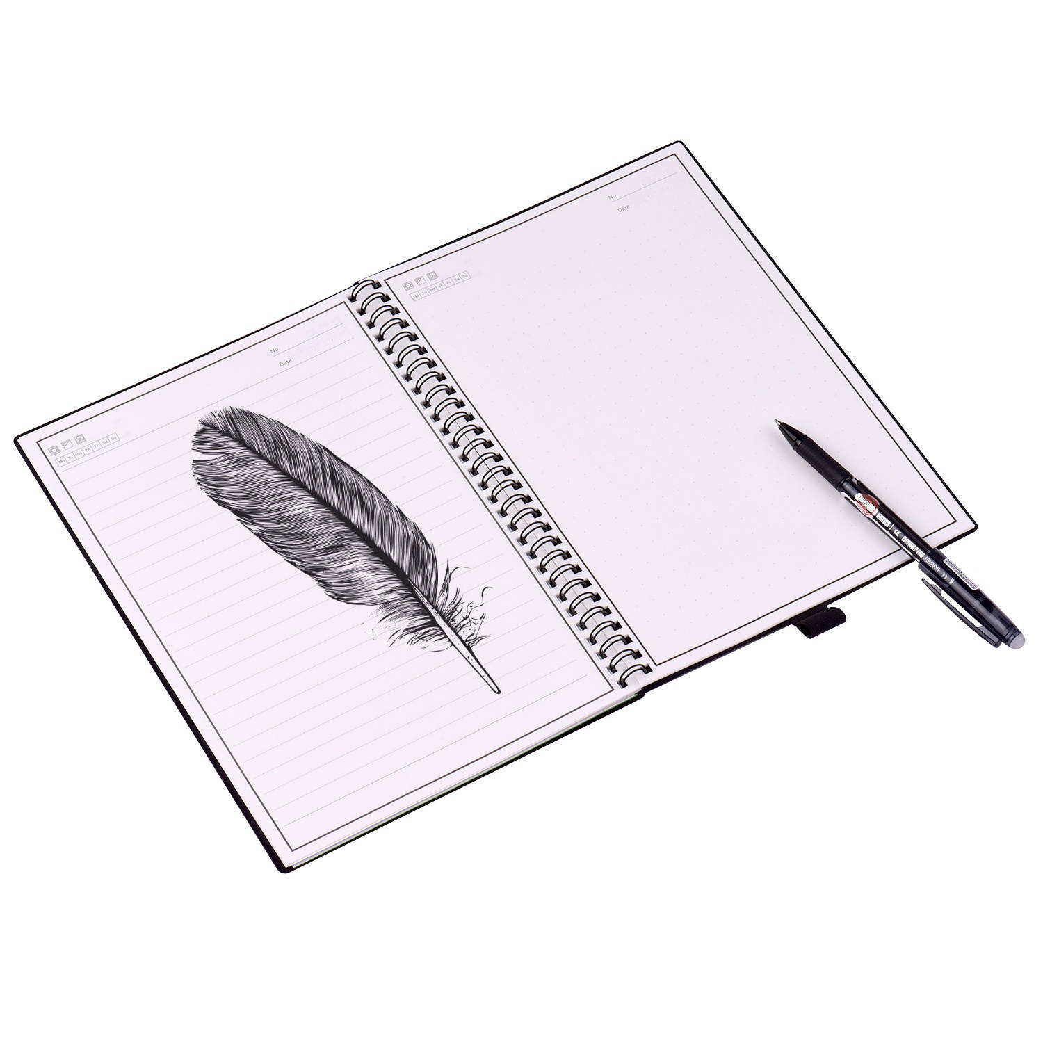 Aibecy Erasable Reusable Smart Notebook Hardcover Writing Note Book Journal Wet Hot Erase B5 Size 30 Sheet with Erasable Pen Cloth for Office School Students Travelers