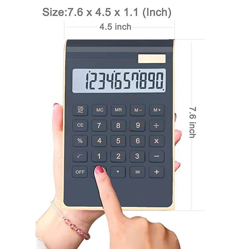Desktop Calculator,  10-Digit Dual Power Handheld Desktop Calculator with Large LCD Display Big Sensitive Button (New Black & White, Pack of 2)