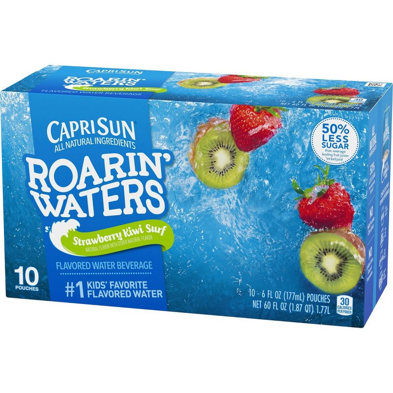 Capri Sun Roarin' Waters Strawberry Kiwi Juice Drinks - 10pk/6 fl oz Pouches