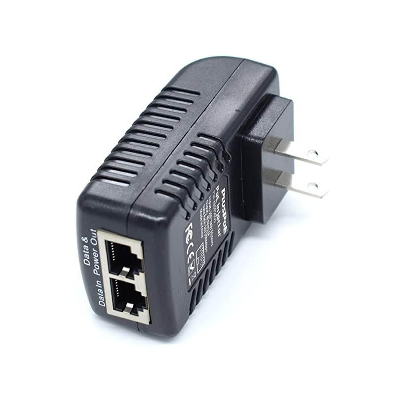 Gigabit PoE Injector,  802.3af Power Over Ethernet Adapte Max 24W for IP Cameras, Wireless Access Points, VoIP Phones - 10/100/1000Mbps