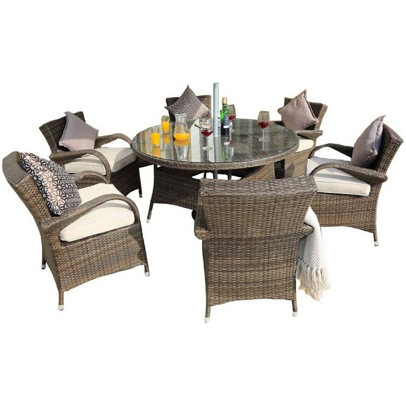 Attina 7pc Patio Wicker Dining Set - Direct Wicker