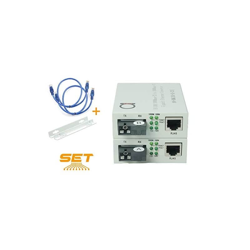 Mode SC WDM Fiber BiDi Gigabit Media Converter Builtin Fiber Module 20km 1242 Miles to UTP Cat5e Cat6 10 100 1000 RJ45 Auto Sensing Gigabit or Fast Ethernet Speed 1 Pair