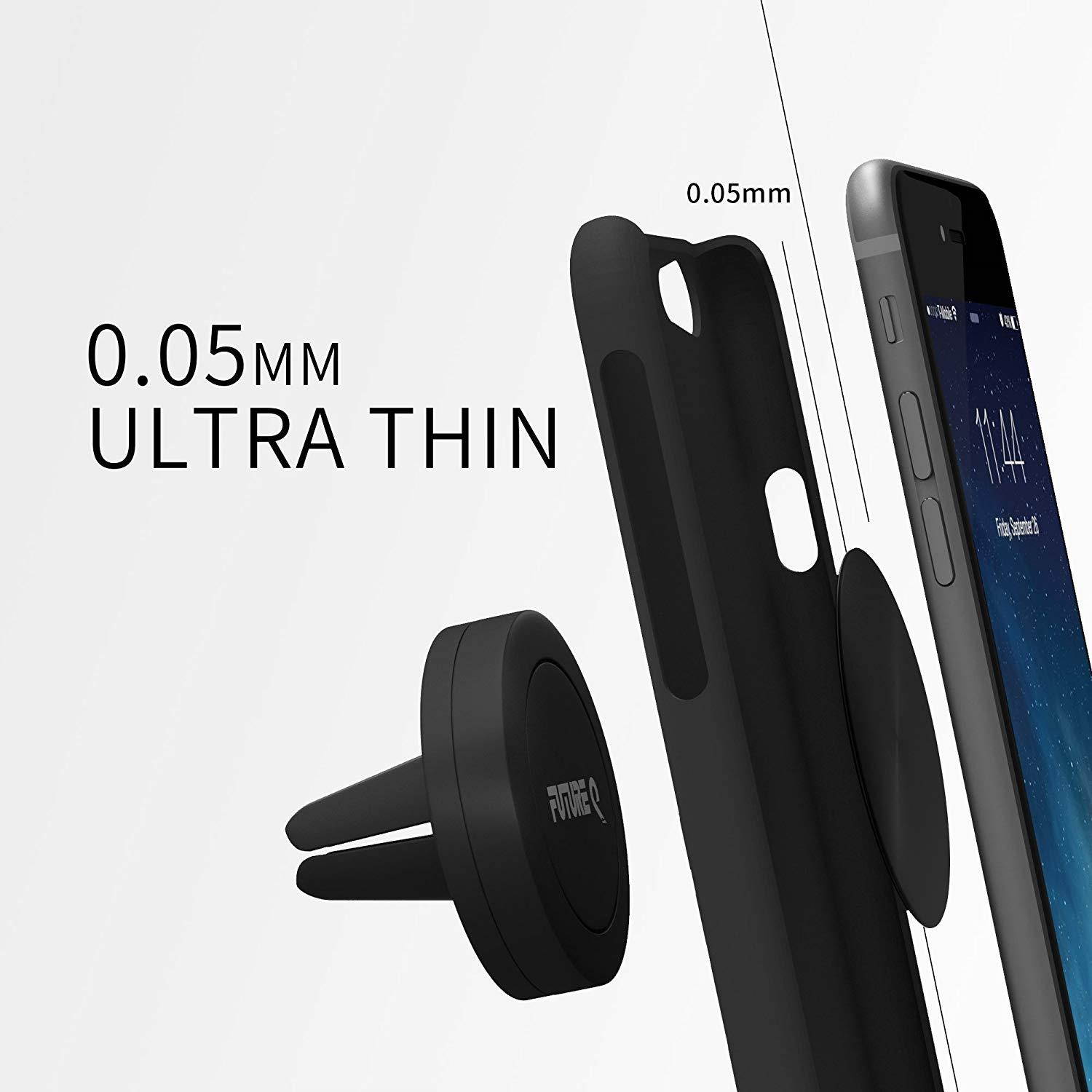 Car Mount Holder, FutureQ Universal Magnetic Air Vent Mount Car Phone Holder for Smart Phone iPhone 7 Plus 6S 6 SE 5S 5C 5, S5 Samsung Galaxy S8 S7 S6 Edge, Note 5 4 2, Black