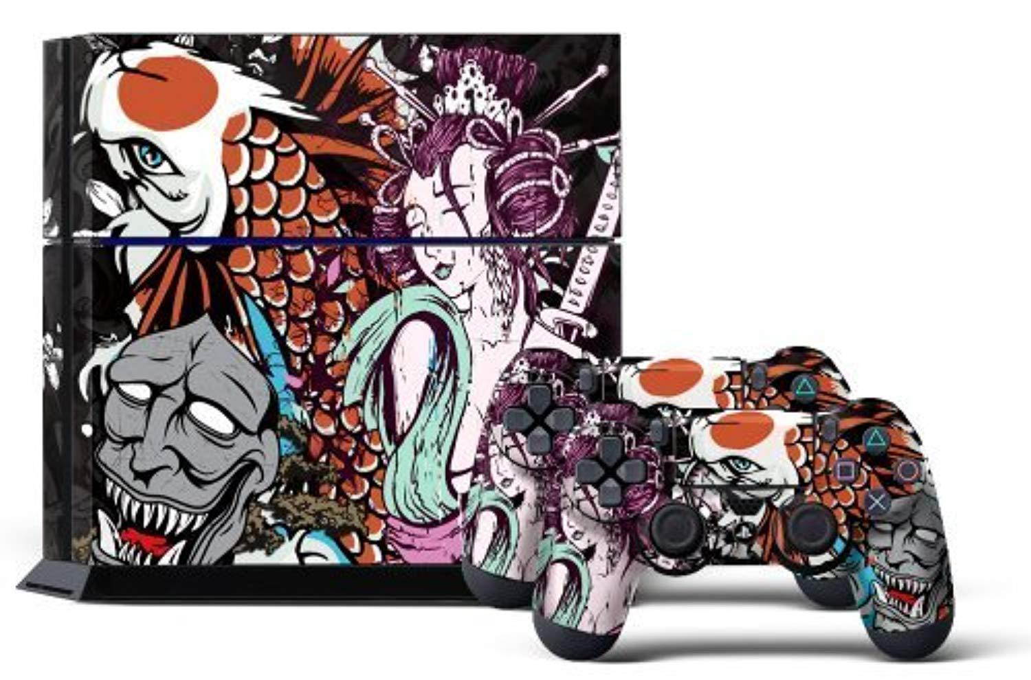 Sony PS4 PlayStation 4 Console Skin plus 2 Controller Skins -  Toxicity Red
