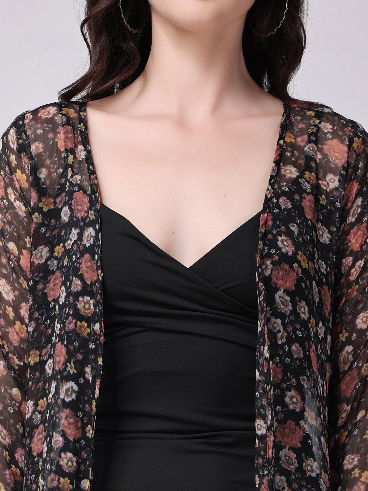 Akkriti by Pantaloons Off-White Self Pattern Shrug