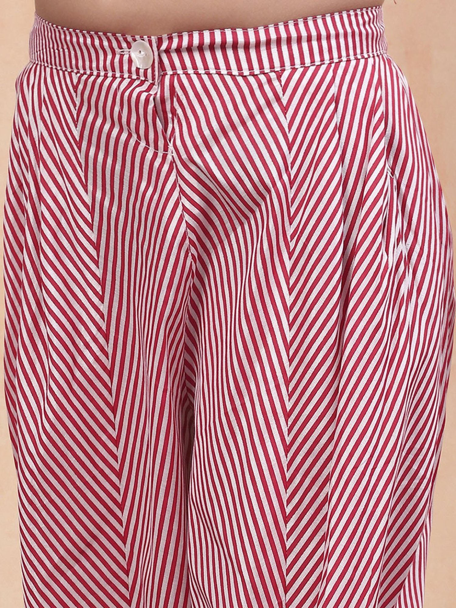 Biba Girls Red Embroidered Suit Sets