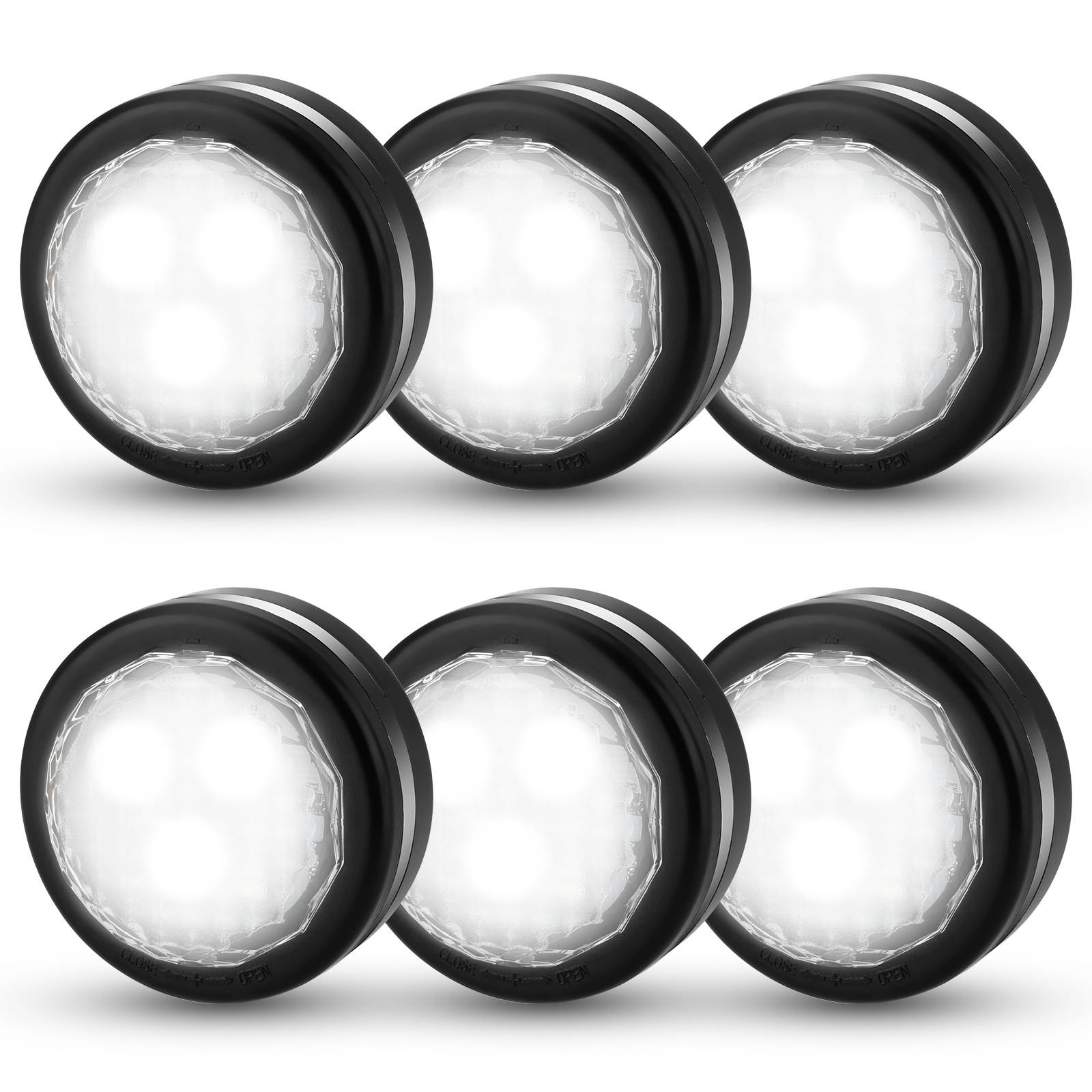 6Pcs Wireless RGB Puck LED Night Light Remote Battery Under Cabinet Closet Stick
