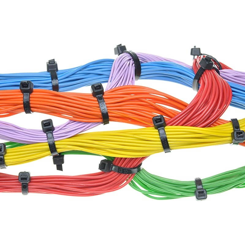 MultiPurpose Cable Ties Assorted Sizes 4+6+8+10+12Inch SelfLocking Nylon Zip Wire TieWraps 250 Pcs Variety Pack Color Black CableTie Set