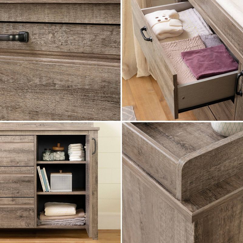 Hankel Changing Table - Pure White and Weathered Oak - South Shore