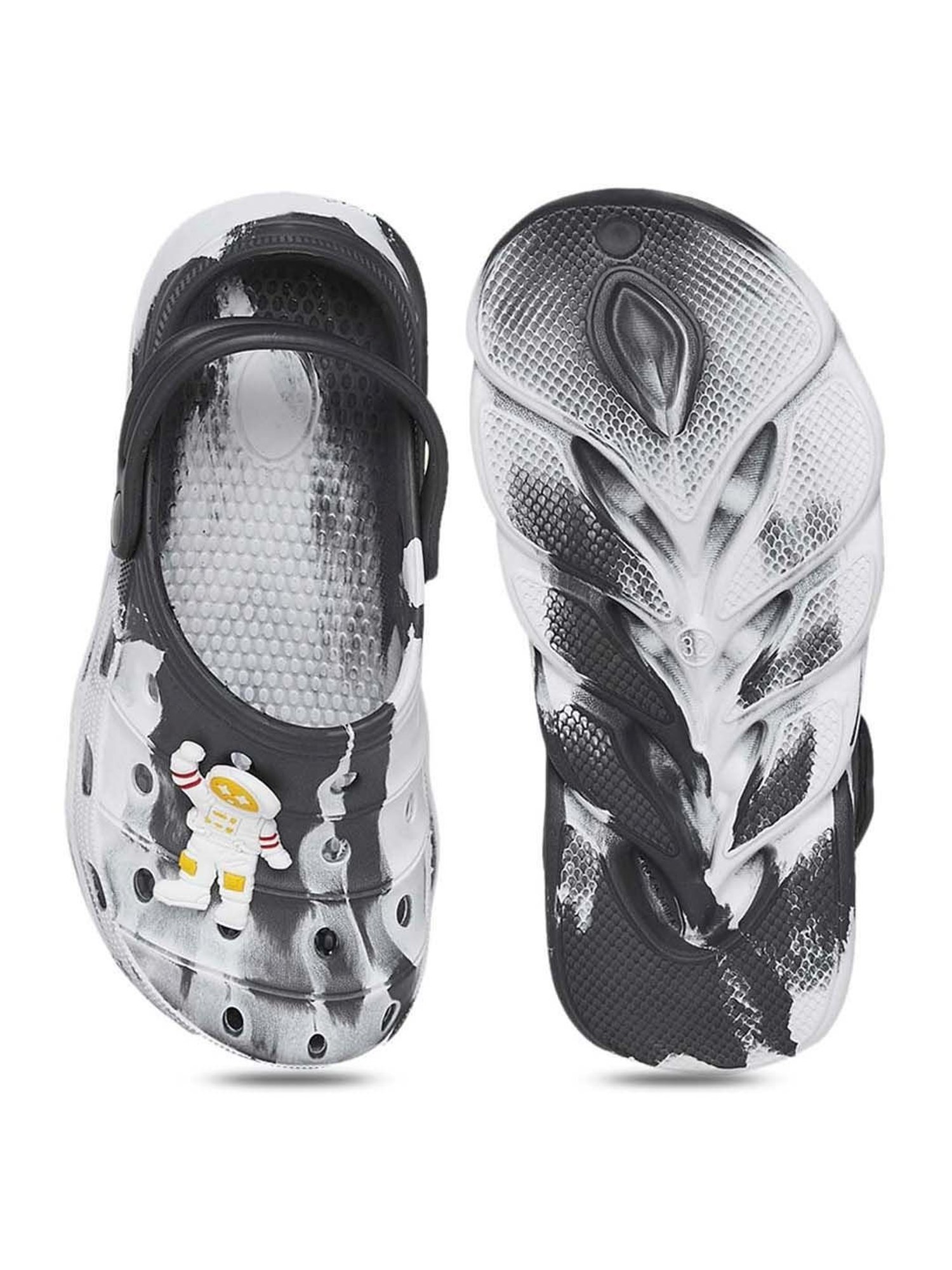 Yellow by Westside Navy Stripe Pattern Slides