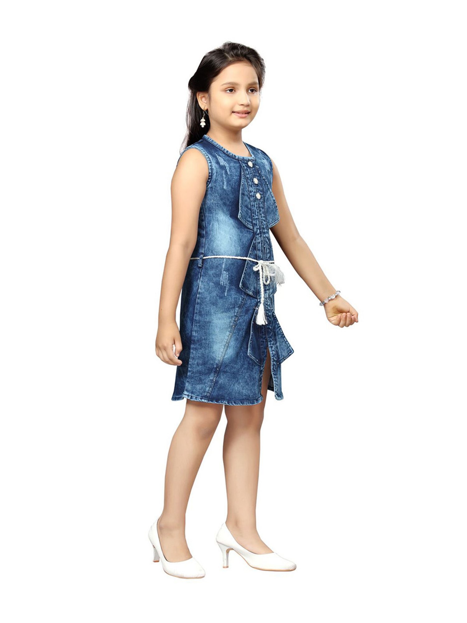Aarika Kids Blue Regular Fit Dress