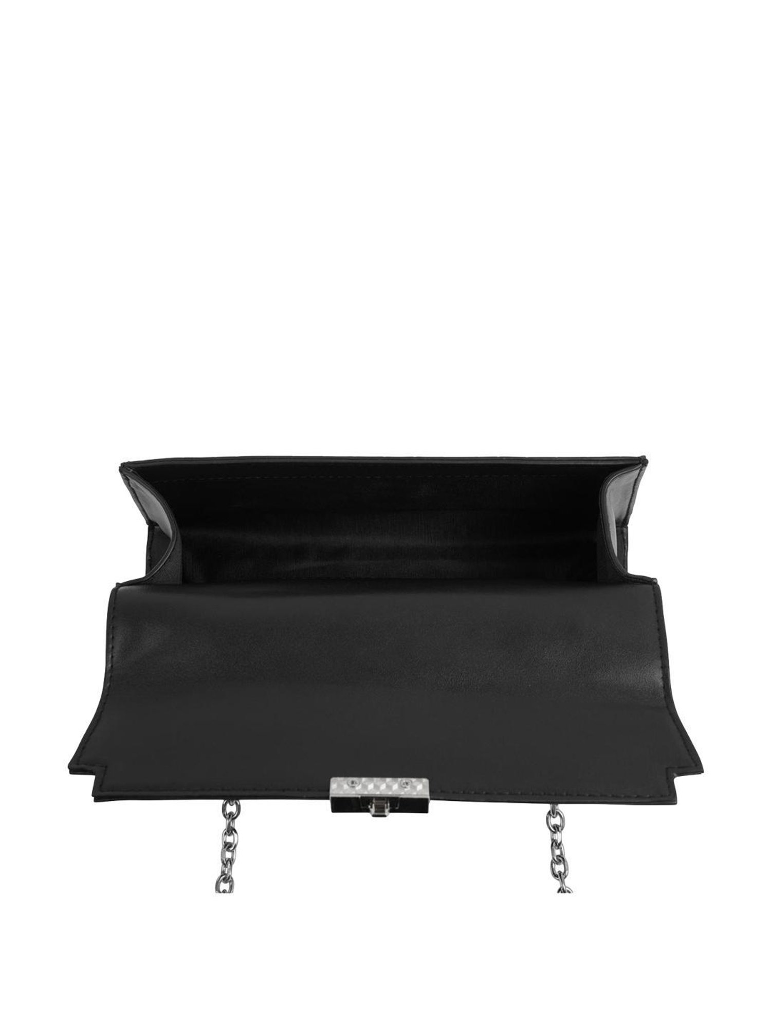 Angeline Black Textured Medium Satchel Handbag