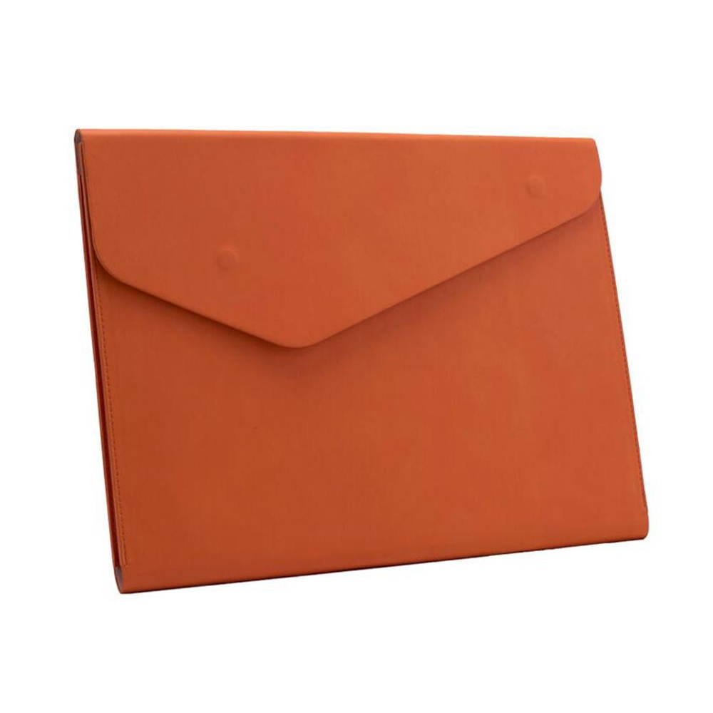 A4 File Bag PU Leather Document Pouch Paper Portfolio Contract Invoice Bill Storage Organizer with Magnetic Buckle for Office School Supplies