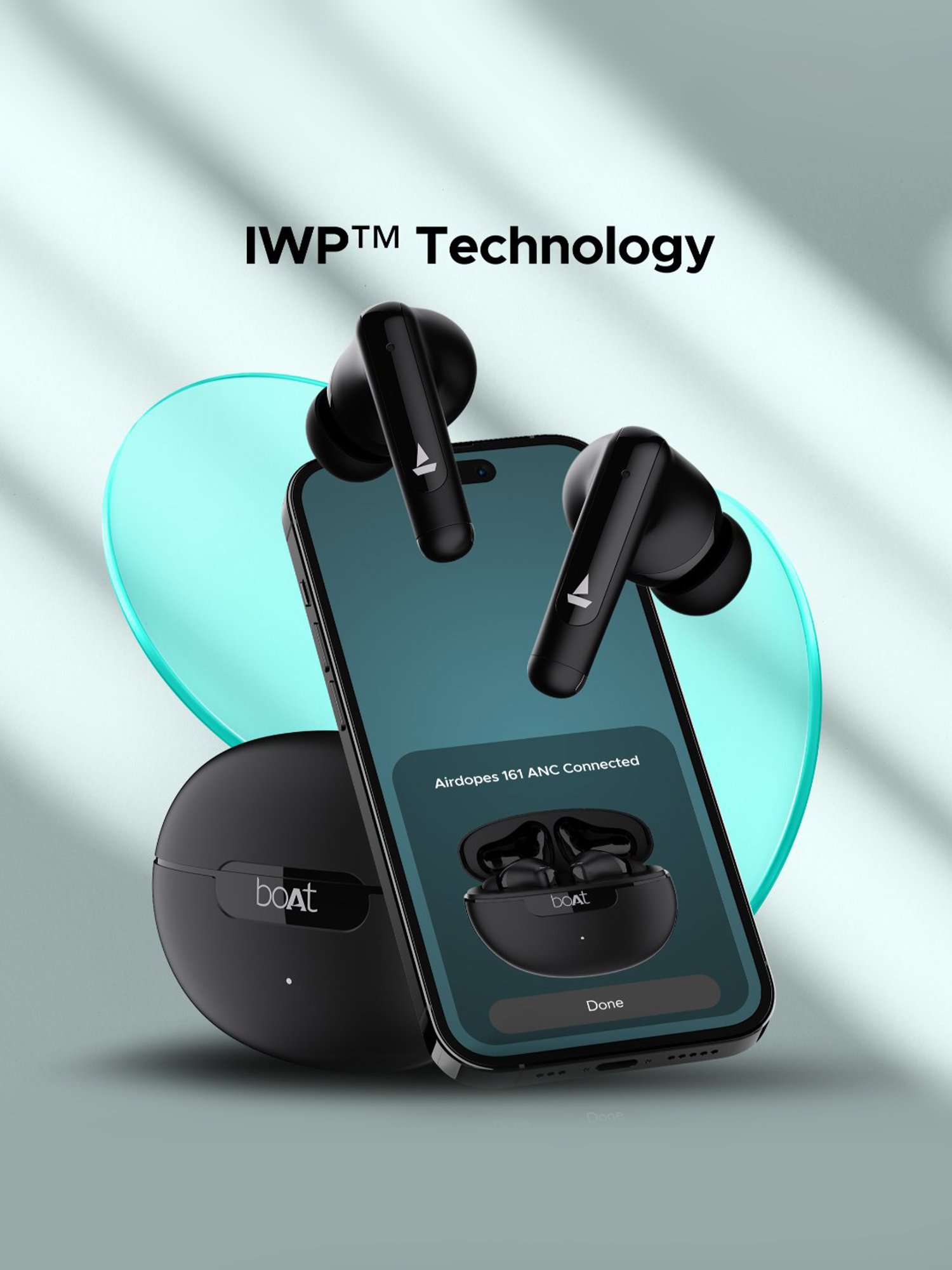 Boat Airdopes 161 ANC in Ear Earbuds with ANC 32dB & 50H Playback (Black, True Wireless)