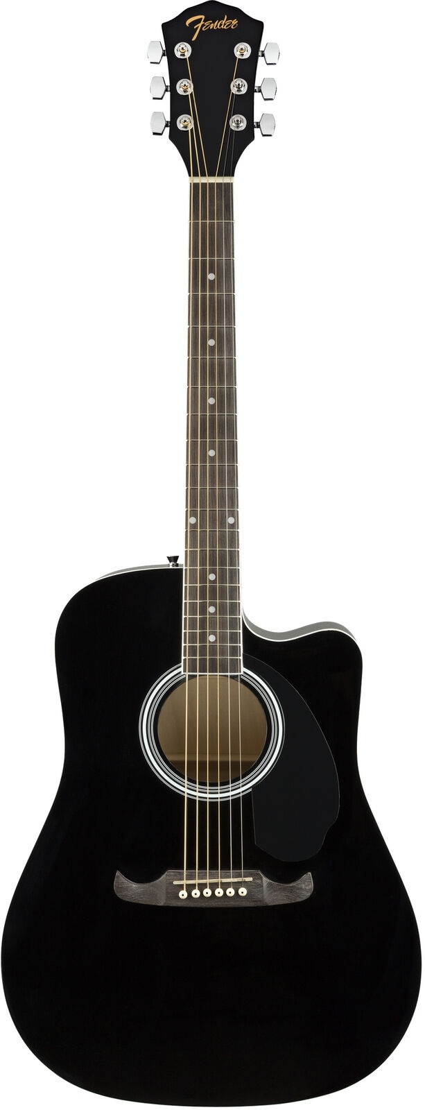 Fender FA-125CE Dreadnought Cutaway Acoustic-Electric Guitar - Black w/ Gig Bag