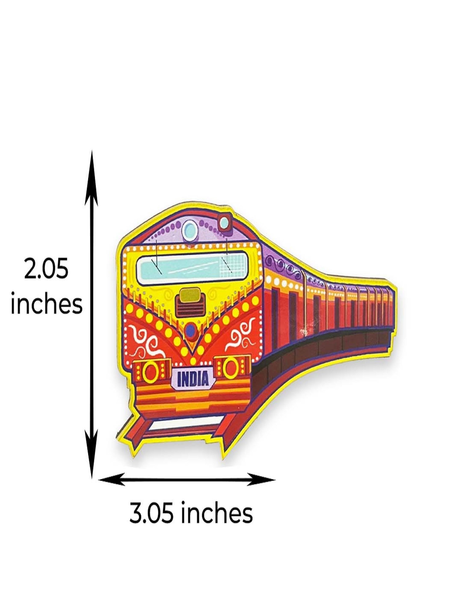 Desi Toys Kids Multicolor Train Fridge Magnet (3 x 2 inches)