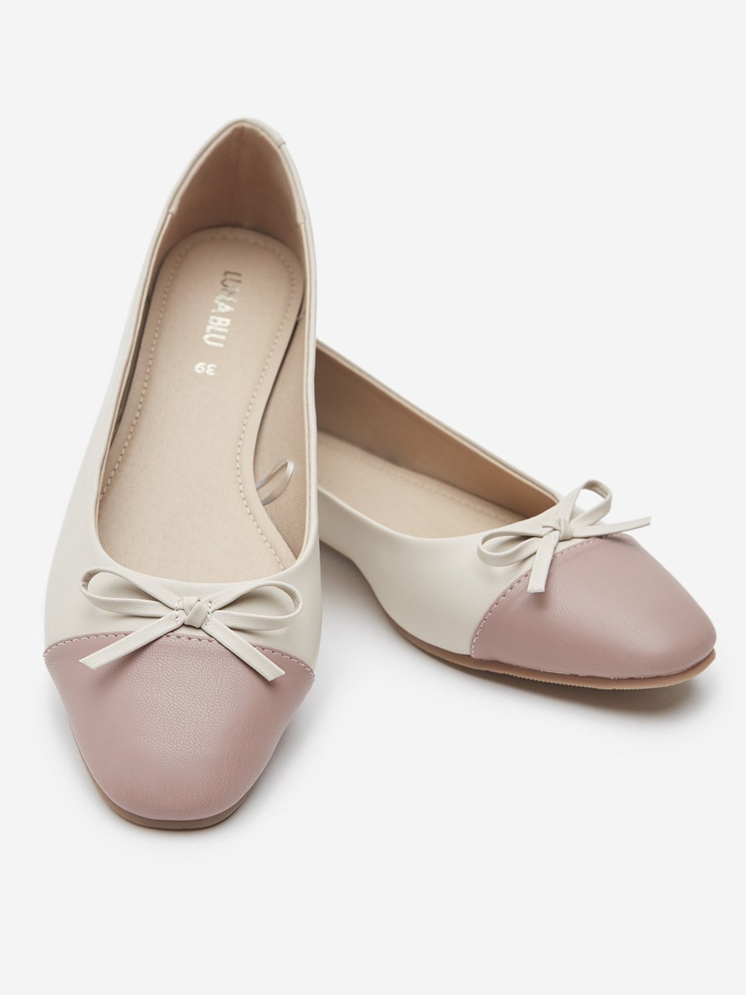 LUNA BLU by Westside Ivory Colour-Blocked Ballerina