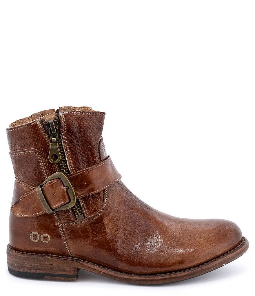 Bed Stu Becca Leather Buckle Detail Booties