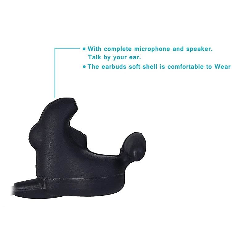 2 Way Radios Headset 2 Pin Ear Bone Vibration Tactical Helmet Earpiece for Baofeng UV5R UV82 H777 RT22 RT21 Walkie Talkie 1 Pack