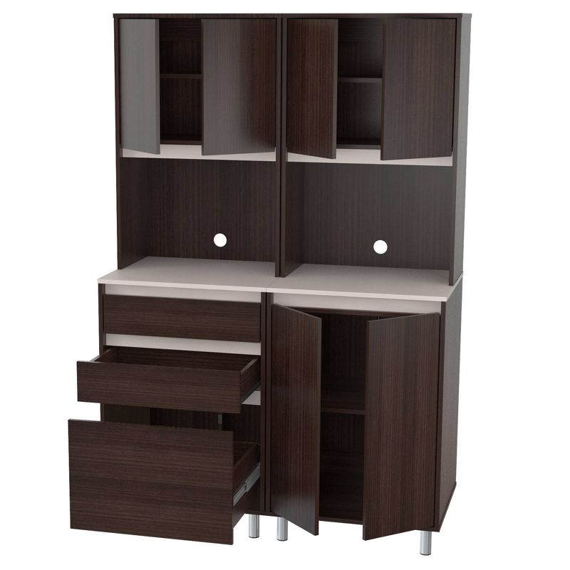 2pc Breakroom Storage System Espresso/Amber Gray - Inval