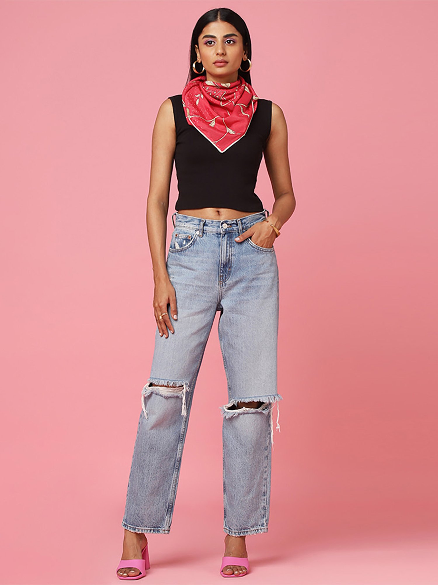 Marigold Lane Pink Floral Print Stole