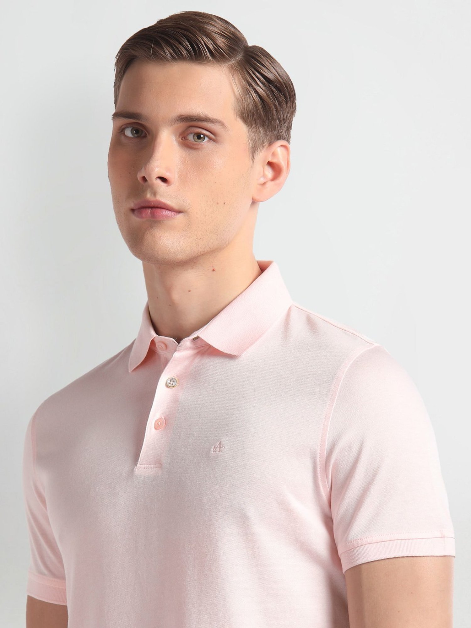 Arrow Pink Cotton Regular Fit Polo T-Shirt