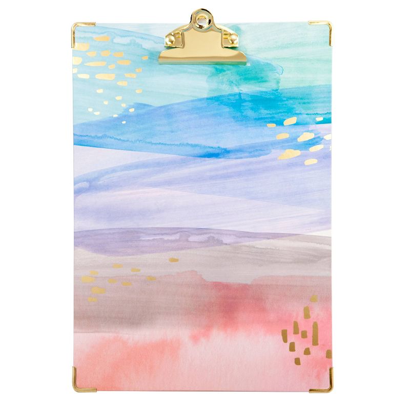 Watercolor Rainbow Clipboard with Gold Accents - greenroom
