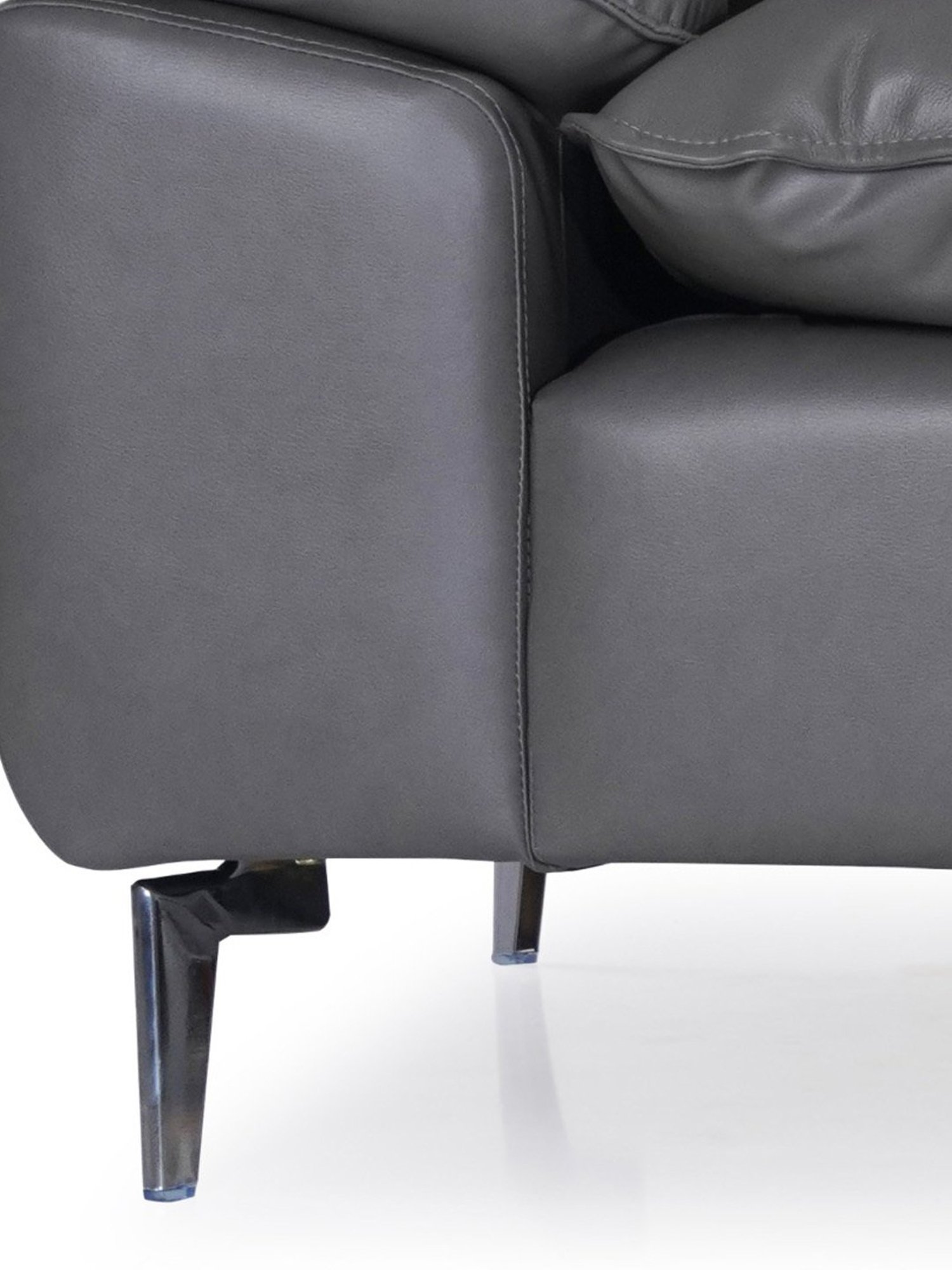 Durian Berry Black Premium Leatherette 2 Seater Sofa