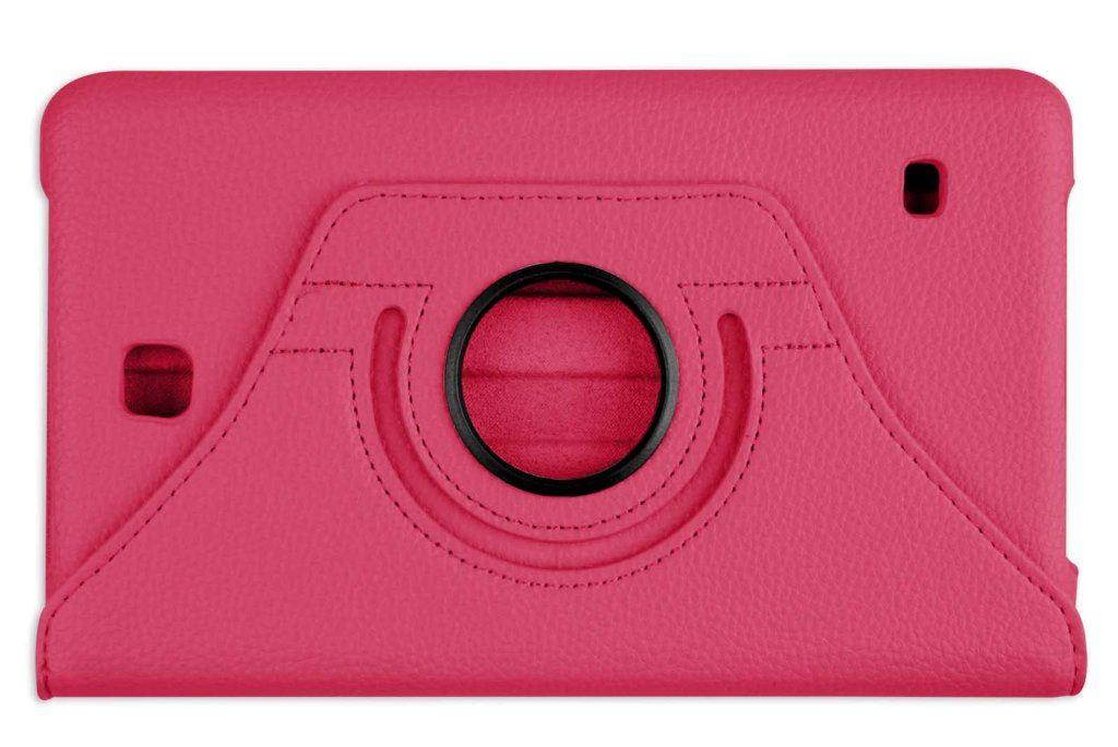 Hellfire Trading PU Leather Case 360 Rotating for Samsung Galaxy Tab 4 T330 8" - Hot Pink