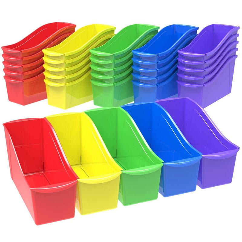 Storex 30ct Interlocking Durable Book and Binder Holders - Primary Colors