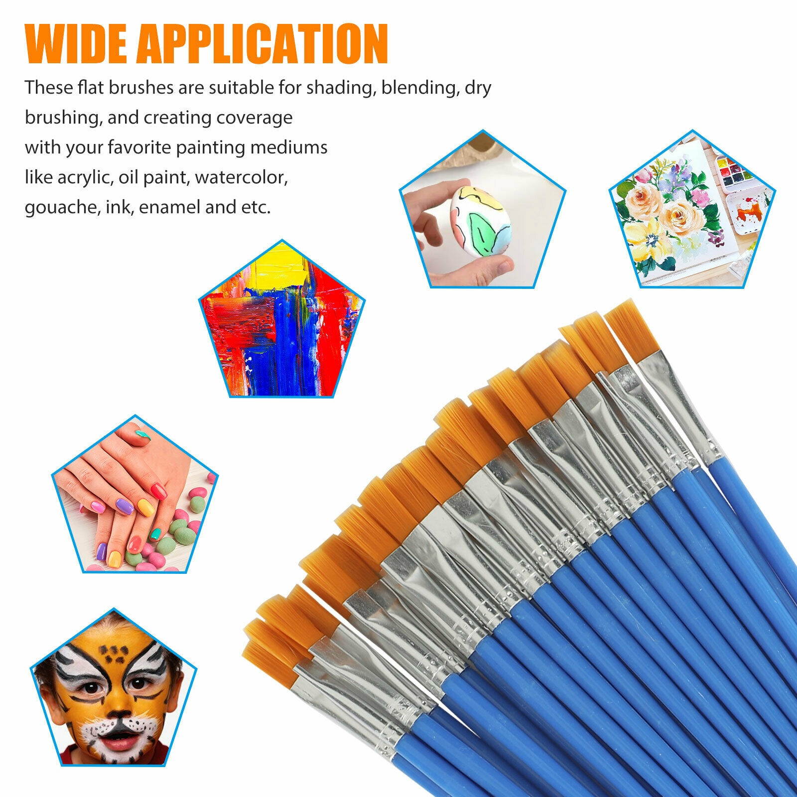 32pcs Acrylic Artist Paint Brushes Set Oil Watercolour Painting Craft Art Model