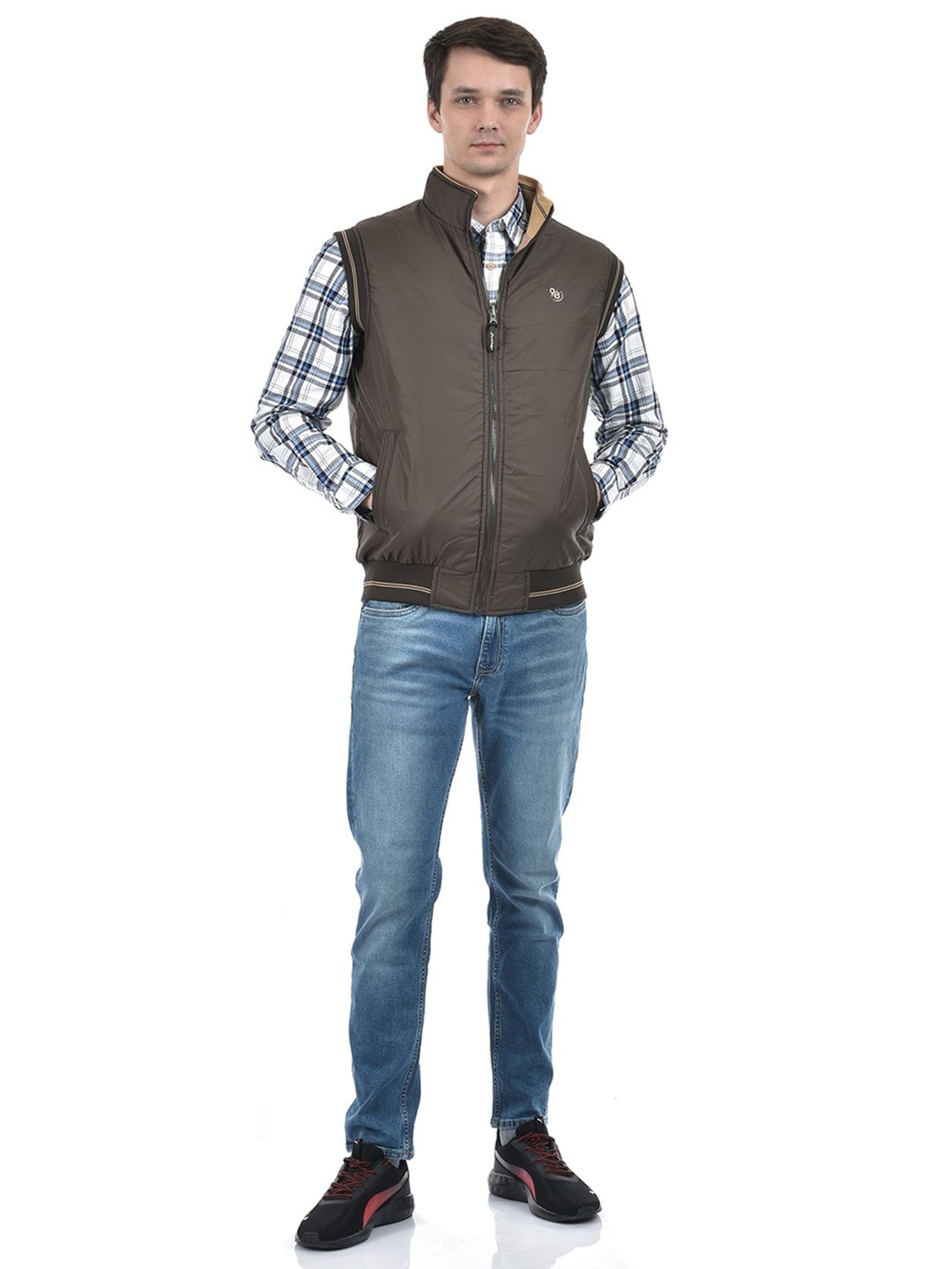 Lawman Pg3 Brown & Beige Regular Fit Reversible Jacket