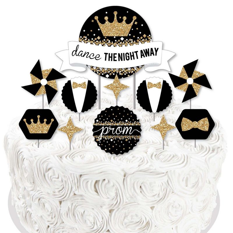 Big Dot of Happiness Prom - Prom Night Party Cake Decorating Kit - Dance The Night Away Cake Topper Set - 11 Pieces