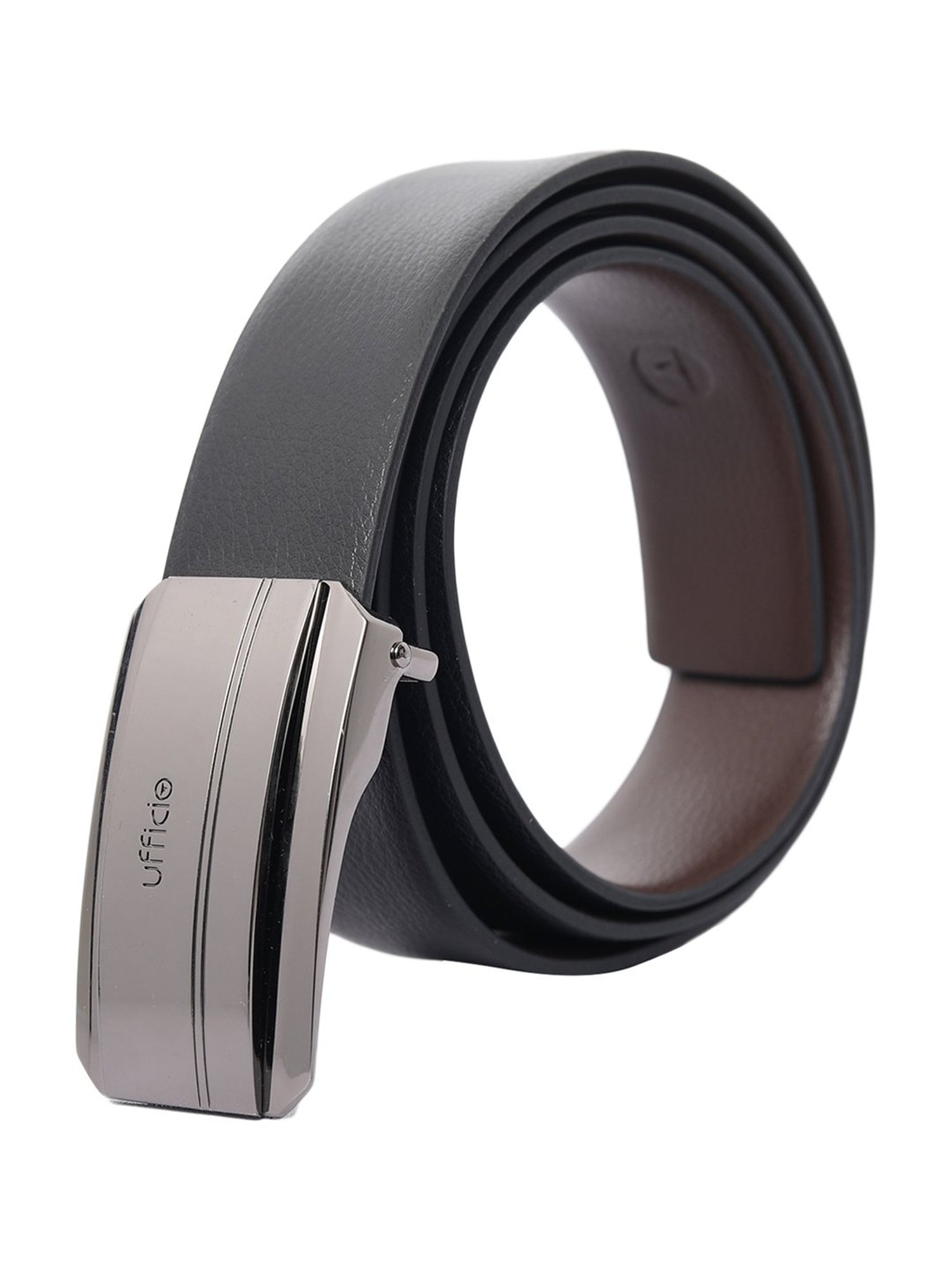 BULCHEE Brown & Black Leather Reversible Formal Belt for Men