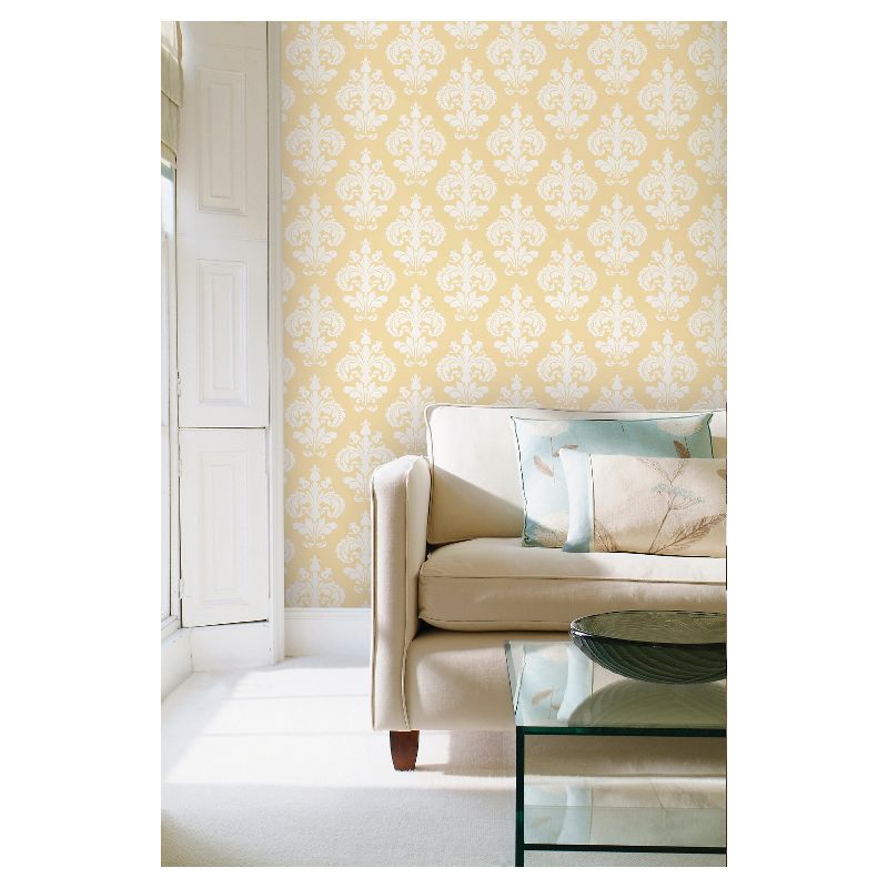 Devine Color Chantilly Peel & Stick Wallpaper Yellow/White