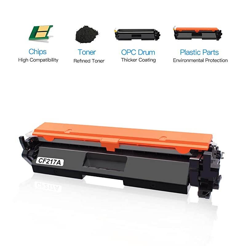 Compatible Toner Cartridge Replacement for HP 17A CF217A to use with Laserjet Pro M102w M130fw, Laserjet Pro MFP M130fw M130nw M130fn M130a Printer,(4 Black), High Yield(with Chip)