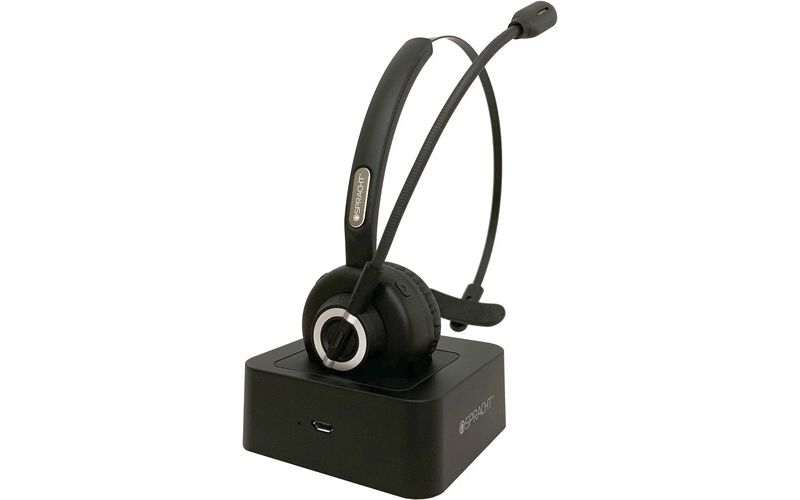 Spracht Mobile Office Headset - Wireless - Bluetooth - 33 ft - Over-the-head - Noise Cancelling Microphone - Black