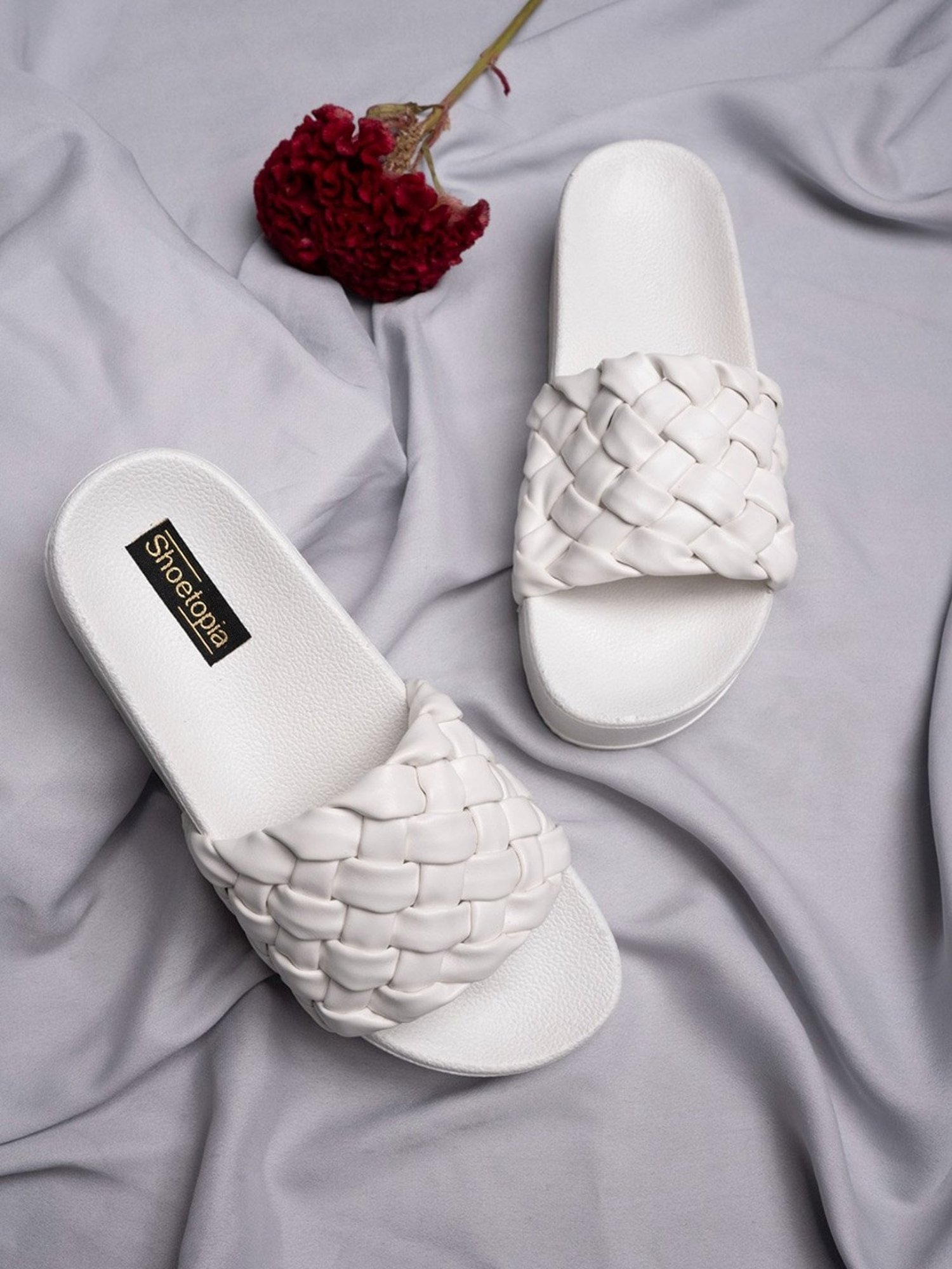 Shoetopia Women's White Casual Sandals